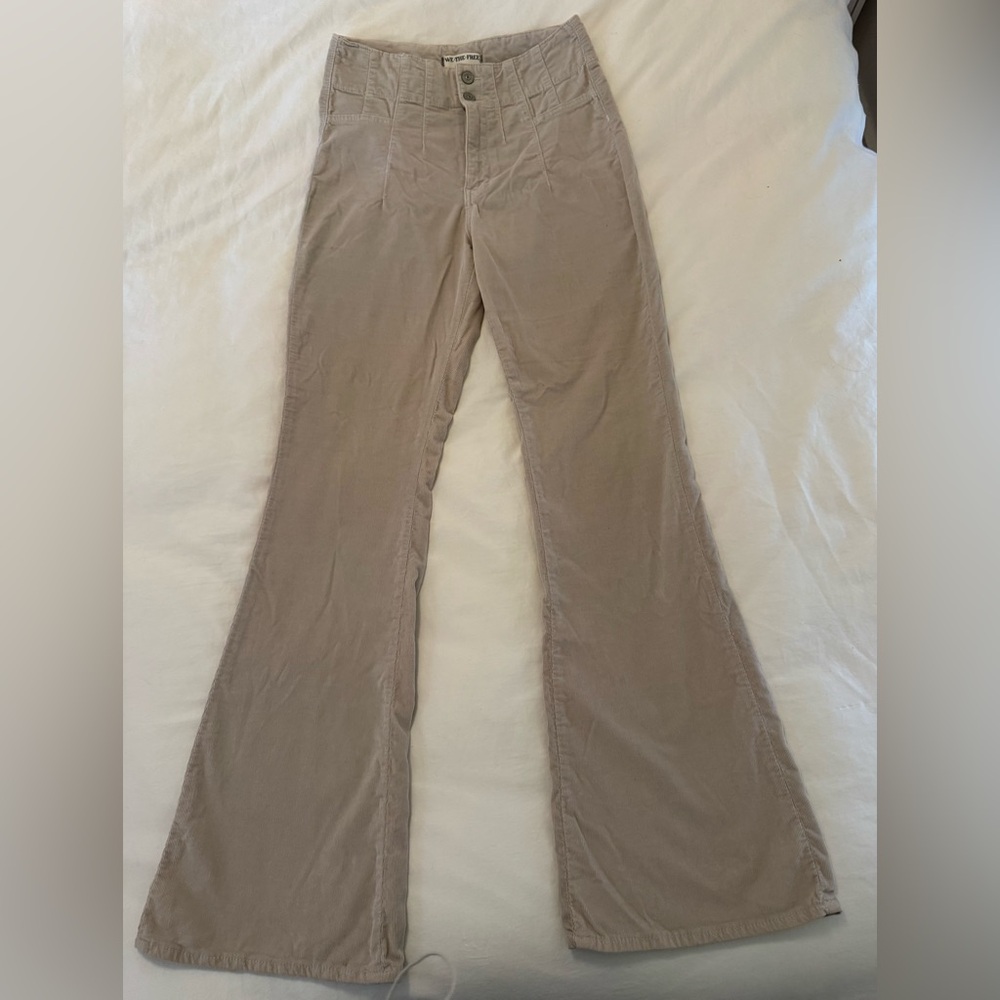 We The Free Beige Flare Corduroy Pants